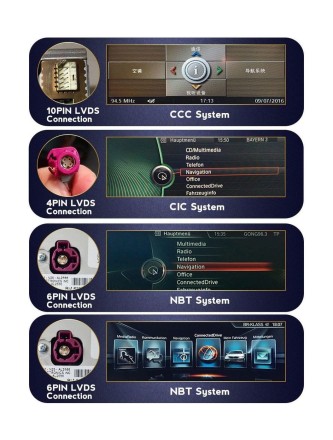 Комплект проводов для установки WM-MT в BMW 1/3/5/X1/X3/X5/X6 CIC (основной, CAN, LVDS/AHD)