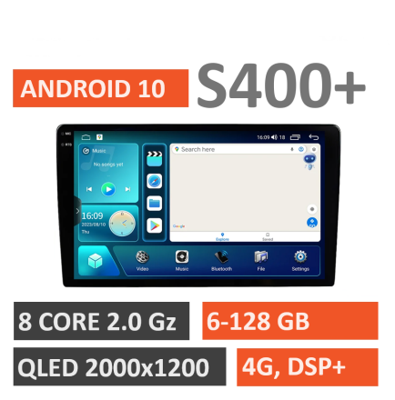 Магнитола на Андроид 10 дюймов Compas S400 (Мощная версия) 2K экран