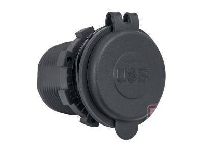 USB розетка / 2 порта / универсальная с вольтметром 3А черный корпус с подсветкой