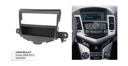 Переходная рамка для Chevrolet Cruze 2009 - 2012 1 Din черная