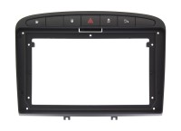 Рамка для установки в Peugeot 308 (07-13), 408 (12-17) Черная, для дисплея 9 дюймов