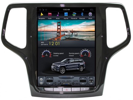 Головное устройство для Jeep Grand Cherokee (2013+) Tesla-Style черн.