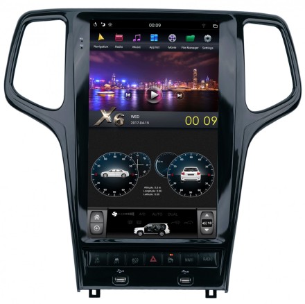 Головное устройство для Jeep Grand Cherokee (2010-2013) Tesla-Style черн.