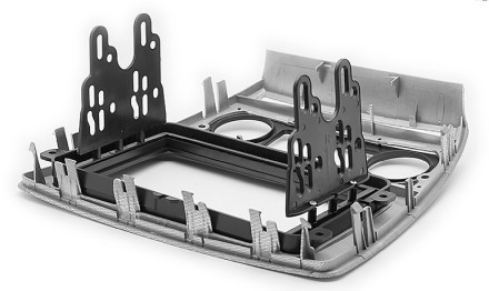 Рамка переходная 2din Skoda Octavia 10+ Кондиционер Алюминий+Карбон