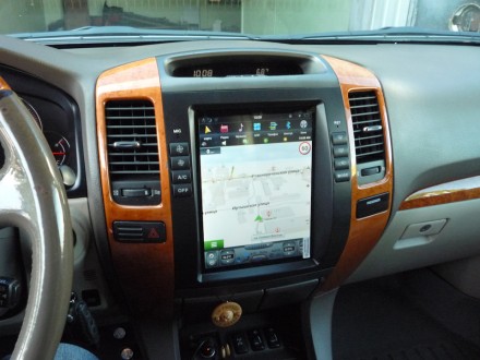 Головное устройство Toyota Land Cruiser Prado 120 (2002-2009) для высоких комплектаций Tesla-Style