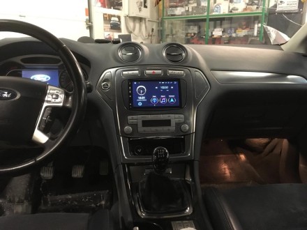 Рамка переходная 2din Ford Focus II, Mondeo, S-Max, C-Max (07+), Galaxy (06+), Kuga (08+), Черный с креплением №7