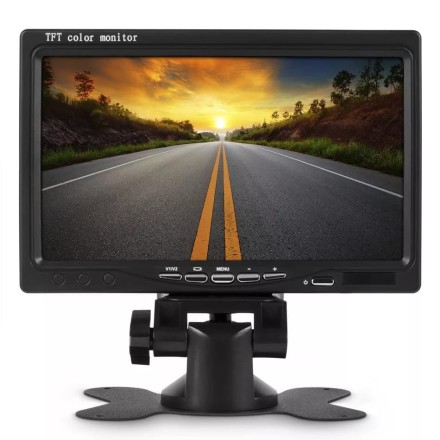 Монитор 7 дюймов с поддержкой AHD с разрешением 1024*600 (IPS) под кабель М12 на кронштейне
