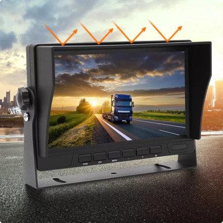 Видеорегистратор 7 дюймов с поддержкой 2 AHD-камер с разрешением экрана 1024*600 (IPS) на скобе