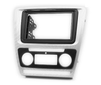 Рамка переходная 2din Skoda Octavia 10+ Климат Серебро Карбон